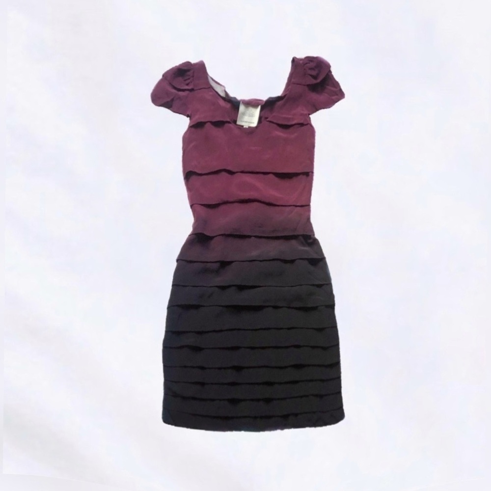 madison marcus ⋆ tiered silk cocktail dress